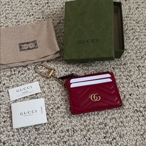 Gucci Red Quilted Leather Card Holder